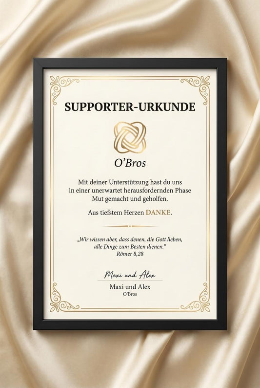 Supporter-Urkunde