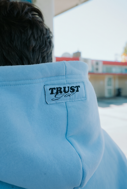 Trust God Zipper - Hellblau